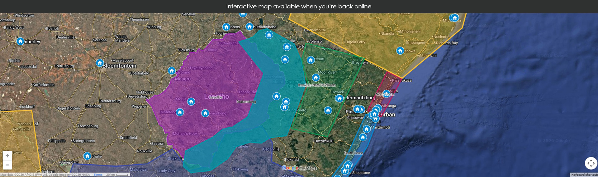 Map unavailable offline