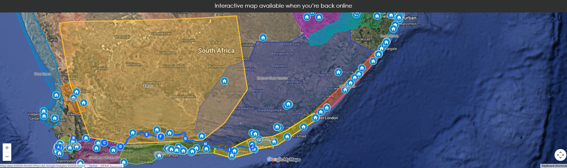 Map unavailable offline