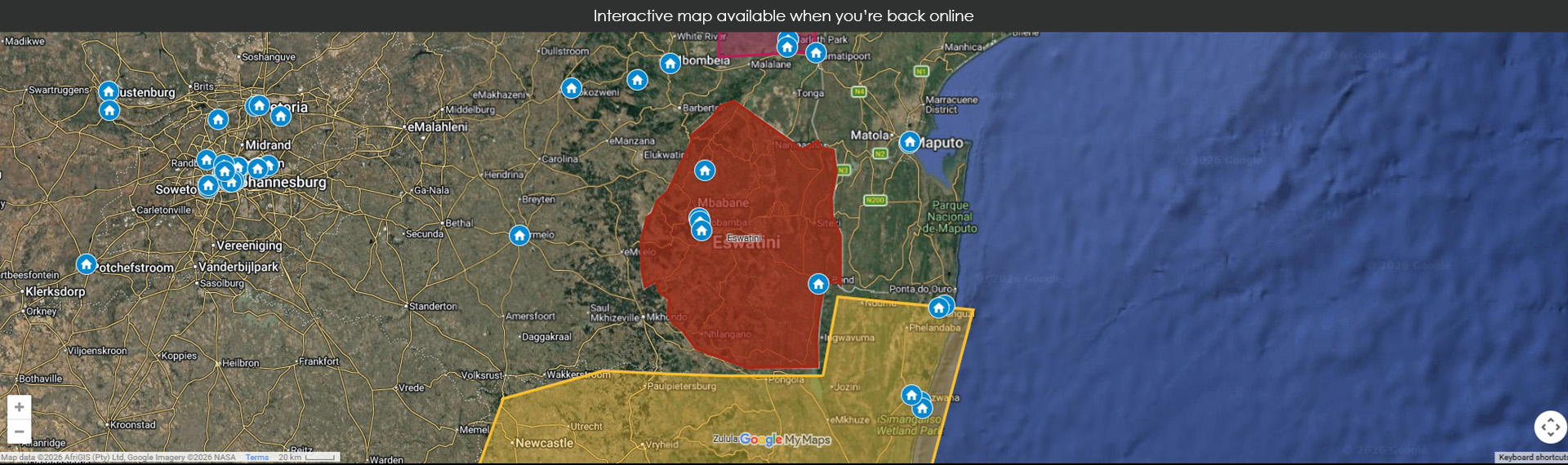 Map unavailable offline