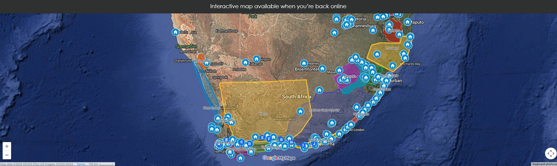 Map unavailable offline