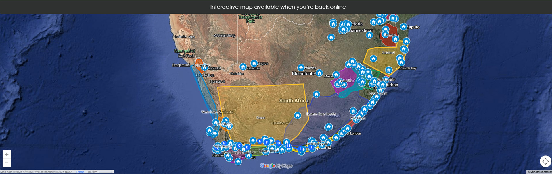 Map unavailable offline