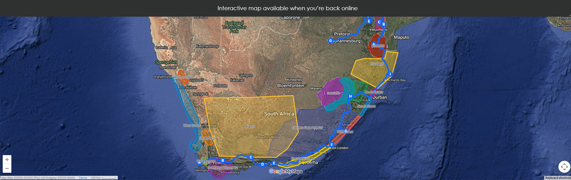Map unavailable offline