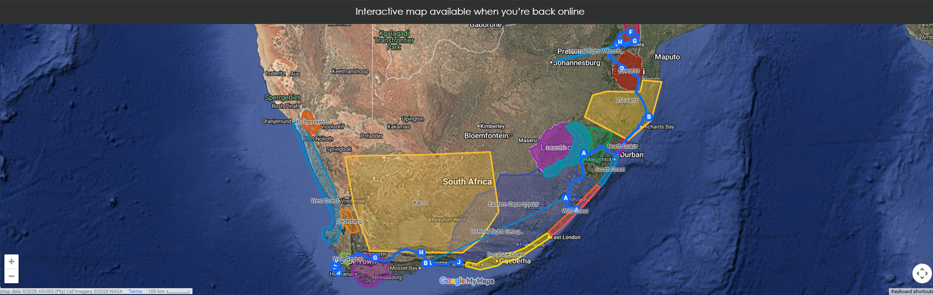 Map unavailable offline