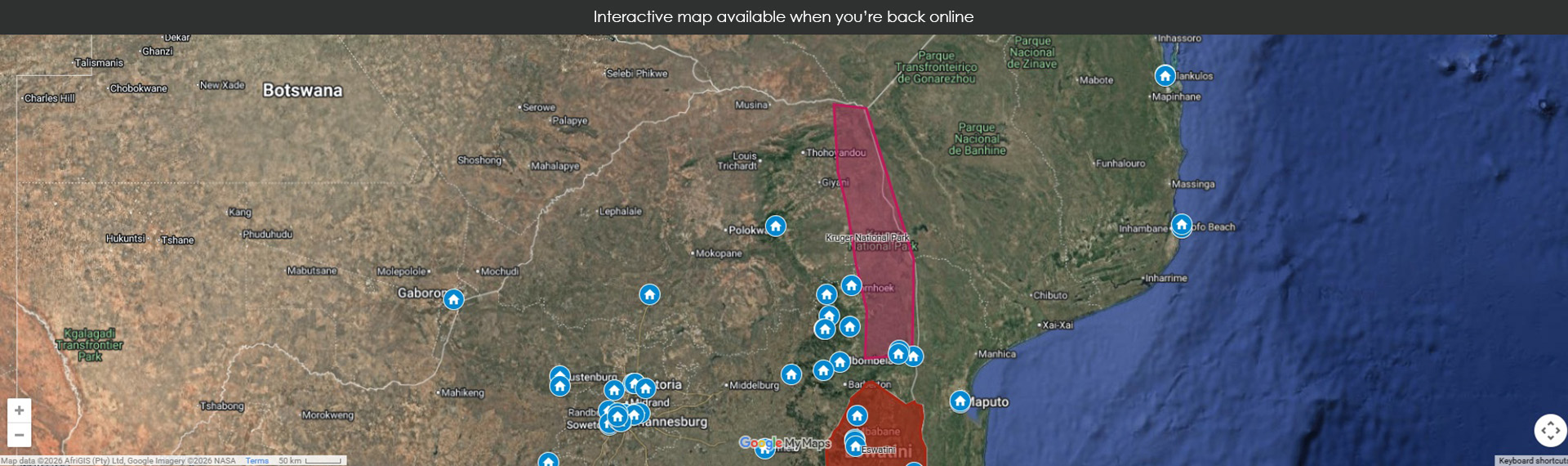 Map unavailable offline