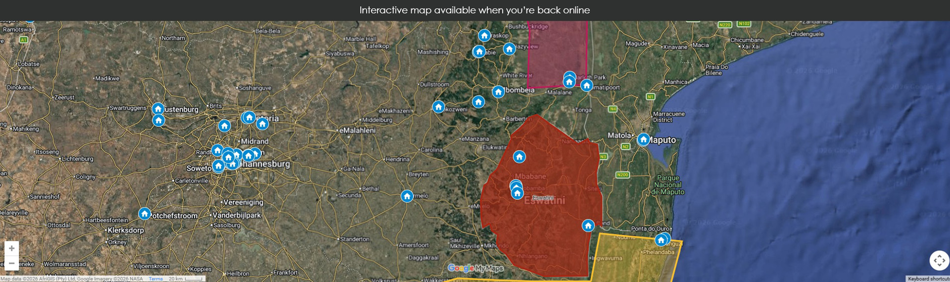 Map unavailable offline