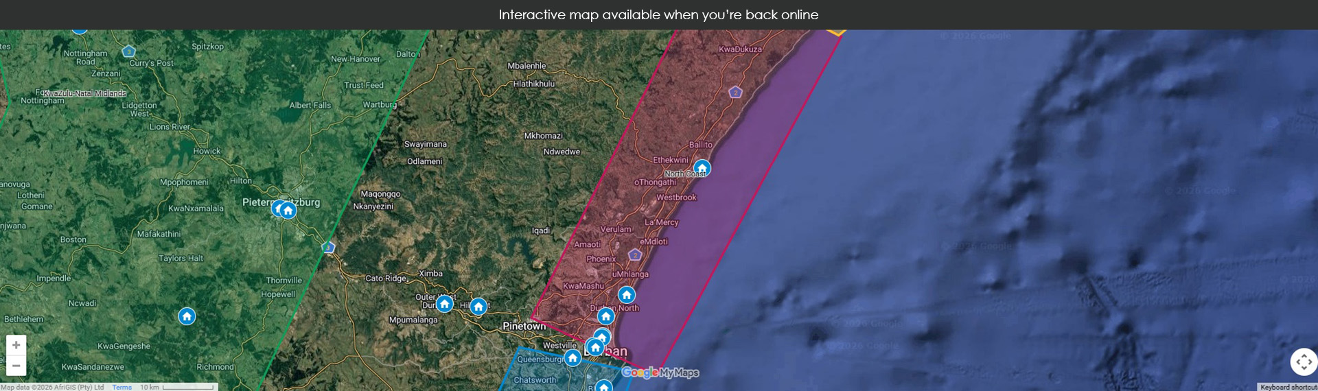 Map unavailable offline