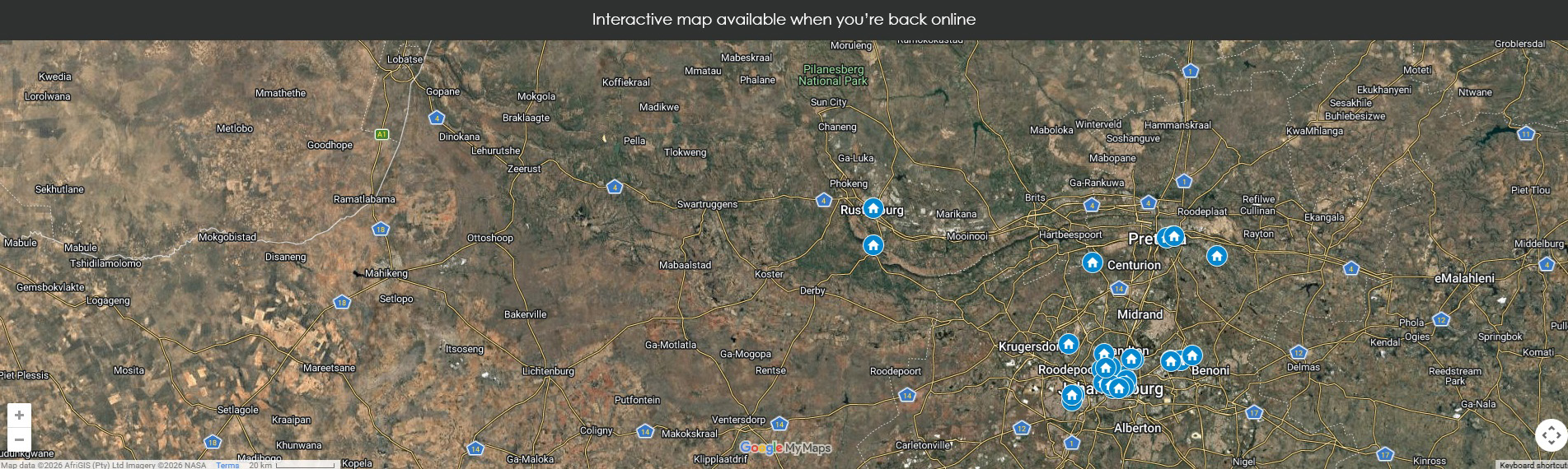 Map unavailable offline