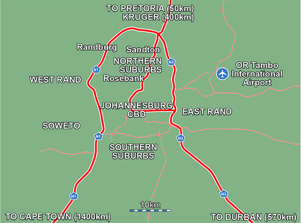 Map of Johannesburg